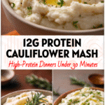 Creamy Garlic Parmesan Cauliflower Mashed Potatoes served in a bowl as a delicious Low Carb Keto Side Dish.